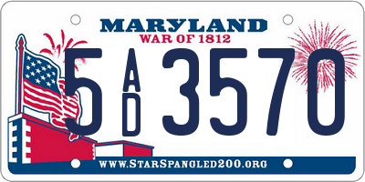 MD license plate 5AD3570