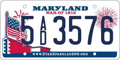 MD license plate 5AD3576