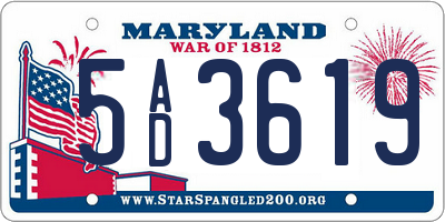 MD license plate 5AD3619