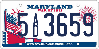 MD license plate 5AD3659