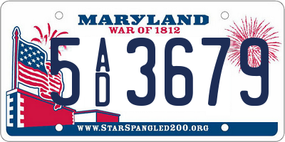 MD license plate 5AD3679