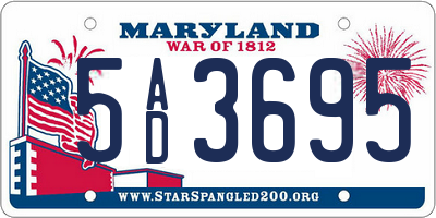 MD license plate 5AD3695