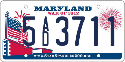 MD license plate 5AD3711