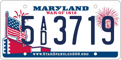 MD license plate 5AD3719