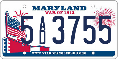 MD license plate 5AD3755