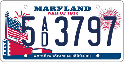 MD license plate 5AD3797