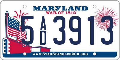 MD license plate 5AD3913