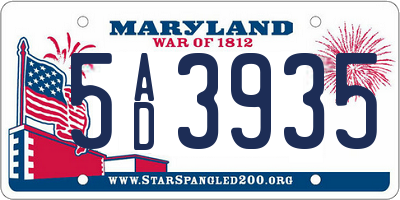 MD license plate 5AD3935