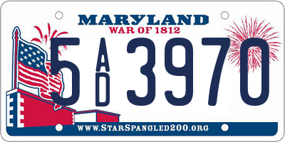 MD license plate 5AD3970