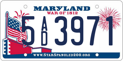 MD license plate 5AD3971