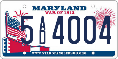 MD license plate 5AD4004