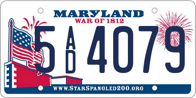 MD license plate 5AD4079