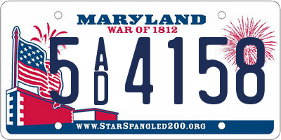 MD license plate 5AD4158