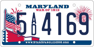 MD license plate 5AD4169