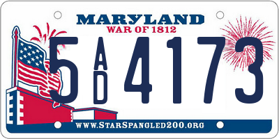 MD license plate 5AD4173