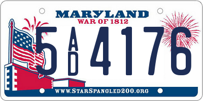 MD license plate 5AD4176
