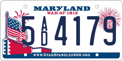 MD license plate 5AD4179