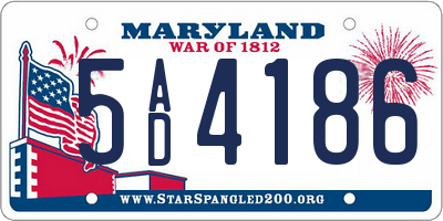 MD license plate 5AD4186