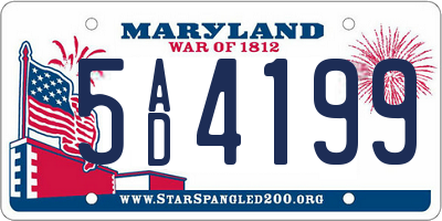 MD license plate 5AD4199