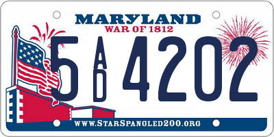 MD license plate 5AD4202