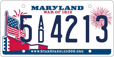 MD license plate 5AD4213