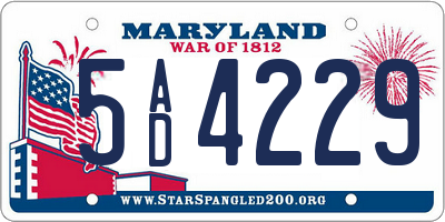 MD license plate 5AD4229