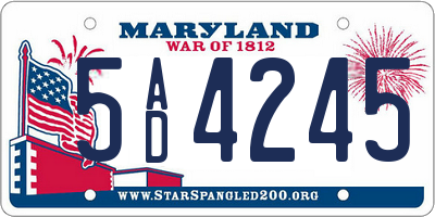MD license plate 5AD4245