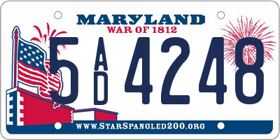 MD license plate 5AD4248