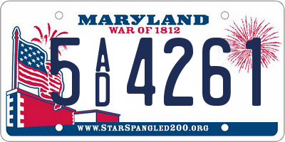 MD license plate 5AD4261