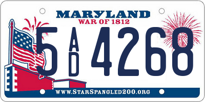 MD license plate 5AD4268