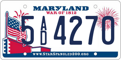 MD license plate 5AD4270