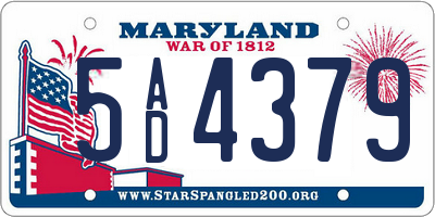 MD license plate 5AD4379