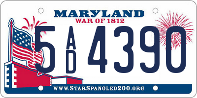 MD license plate 5AD4390