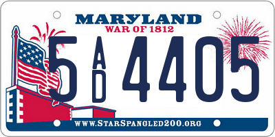 MD license plate 5AD4405