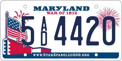 MD license plate 5AD4420