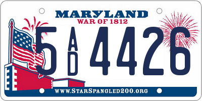 MD license plate 5AD4426