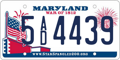 MD license plate 5AD4439