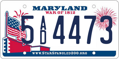 MD license plate 5AD4473