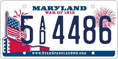 MD license plate 5AD4486