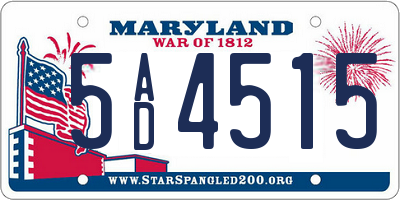 MD license plate 5AD4515