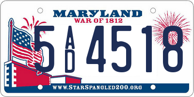 MD license plate 5AD4518
