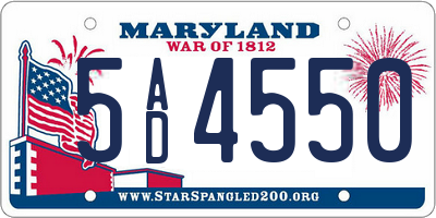MD license plate 5AD4550