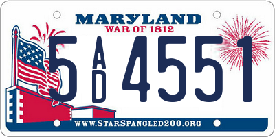 MD license plate 5AD4551