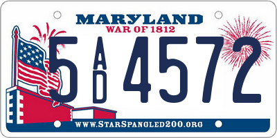 MD license plate 5AD4572