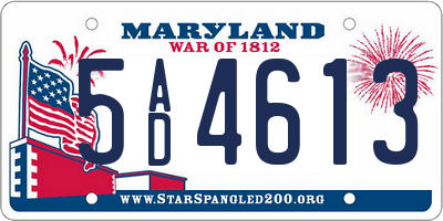 MD license plate 5AD4613