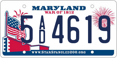 MD license plate 5AD4619