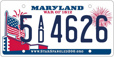 MD license plate 5AD4626