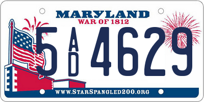 MD license plate 5AD4629