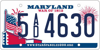 MD license plate 5AD4630