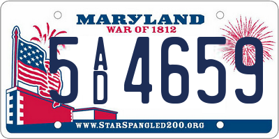 MD license plate 5AD4659